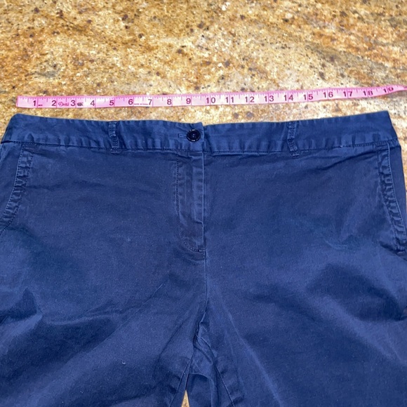 Talbots The Weekend Chino Pants Front Zip & Pockets Navy Blue 14W - Picture 3 of 8